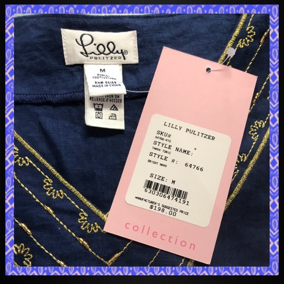 Lilly P linen tunic💙 - Picture 3 of 6